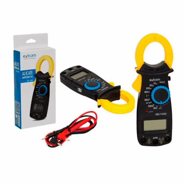 Alicate Amperímetro Digital Multiteste Tela Lcd Md-y400 200a - Imagem 3