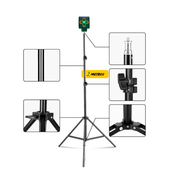 Kit Mini Nível Laser 20m com Tripé [2 Linhas] - Imagem 5