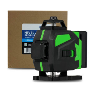 Nível Laser 3D 12 Linhas Verde Recarregável 2 Baterias 2400mAh