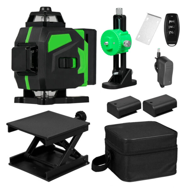 Nível Laser 3D 12 Linhas Verde Recarregável 2 Baterias 2400mAh - Image 4