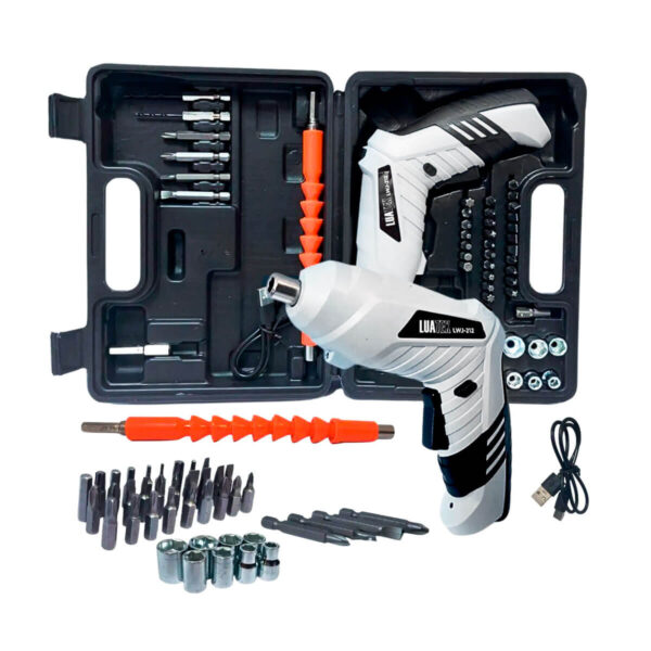 Kit Mini Parafusaderia Sem Fio Recarregável 47pçs Bits - Imagem 3