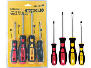 Kit de Chave de Fenda e Phillips [4 Peças]