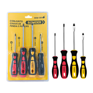 Kit de Chave de Fenda e Phillips [4 Peças]