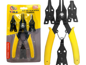 Kit Alicate Encaixe 4 Pontas para Aneis Interno Externo