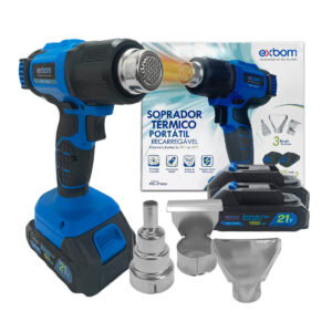 Soprador Termico a Bateria Ajustavel 21v Temperatura de 300 a 550 graus