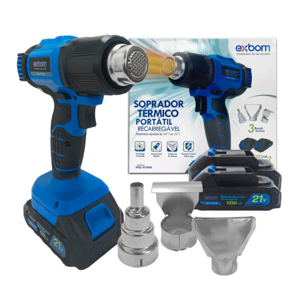 Soprador Termico a Bateria Ajustavel 21v Temperatura de 300 a 550 graus