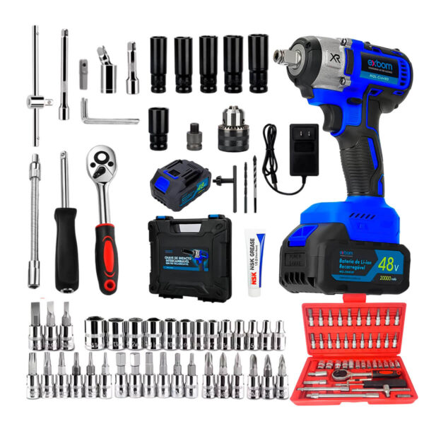 Kit Chave de Impacto 48V + Jogo Soquete 46 Peças - Imagem 9