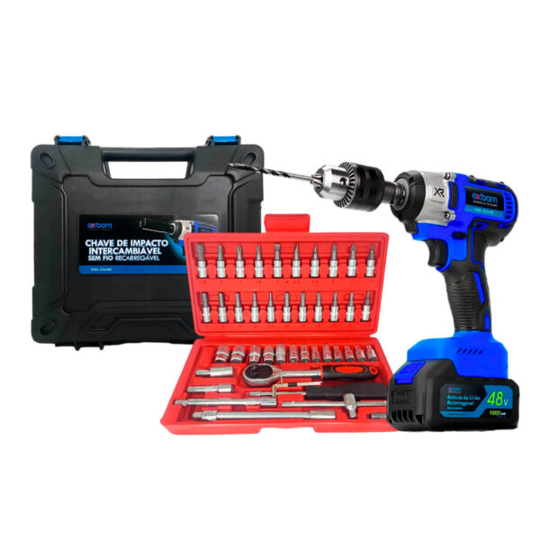 Kit Chave de Impacto 48V + Jogo Soquete 46 Peças - Imagem 8