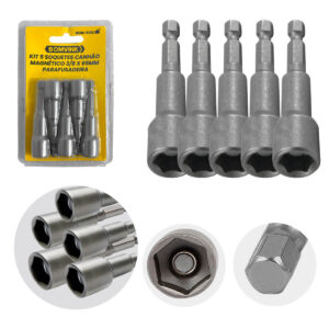 Kit Ponteira Soquete Canhão 3/8 [5 peças]