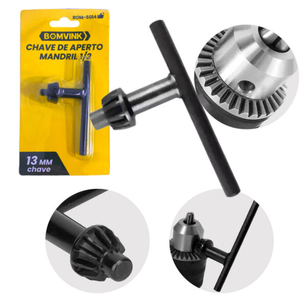 Chave de Aperto para Mandril 1/2 Polegada Aço Resistente - Image 8