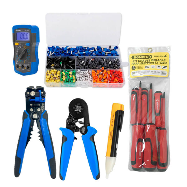 Kit Eletrica Equipamentos de Eletricista Profissional Completo