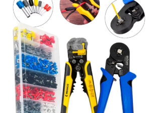 Kit Alicate Crimpar Descascador 1200 Terminais Ilhós Tubular