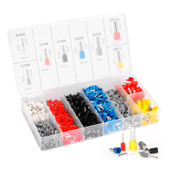 Kit Alicate Crimpar Descascador 1200 Terminais Ilhós Tubular - Imagem 2