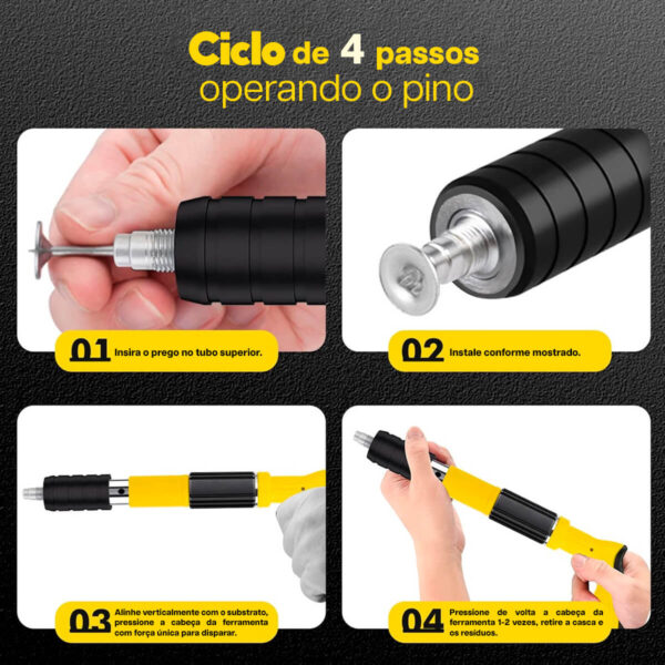 Kit Pistola de Fixação Finca Pino com 120 Pregos - Image 2