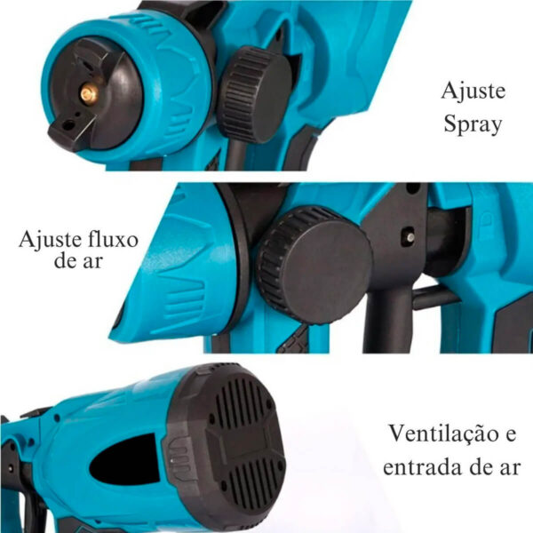 Pulverizador Spray Profissional com 3 Bicos e Bateria Extra - Image 9