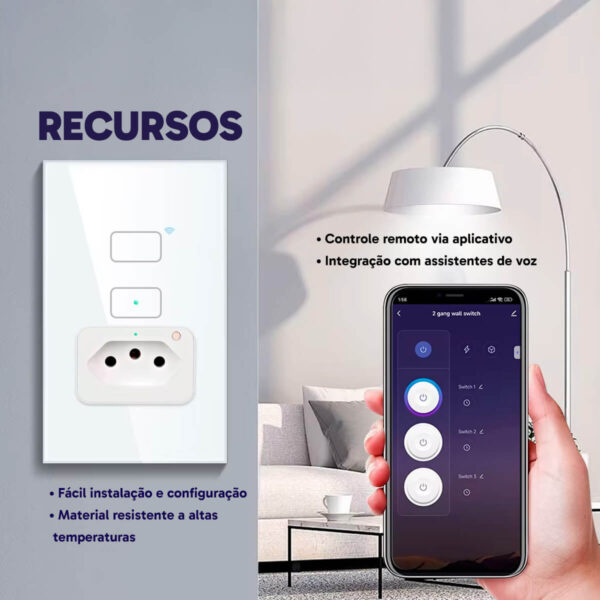 Interruptor Inteligente Tomada 2 Botões - Imagem 4