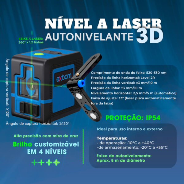 Nível a Laser 3D Autonivelante [2 linhas] - Image 3
