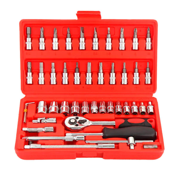 Kit Chave Catraca 46 Peças com Soquetes e Chaves Allen Profissional - Image 6