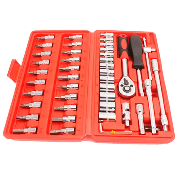 Kit Chave Catraca 46 Peças com Soquetes e Chaves Allen Profissional - Image 4