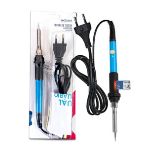 Ferro de Solda 220V Exbom Ajustavel 15 a 60W + Ponteiras