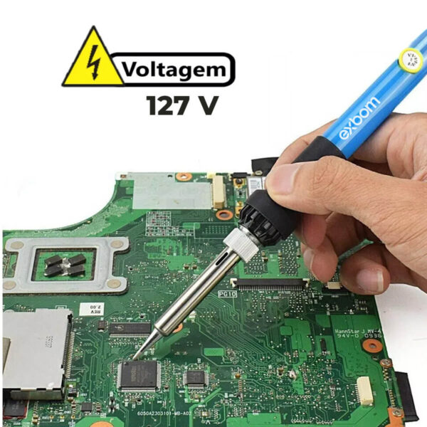 Ferro de Solda 127VExbom Ajustavel 15 a 60W + Ponteiras - Imagem 4