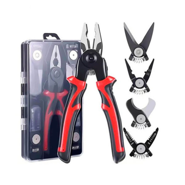 Kit Estojo Alicate 5 em 1 Cortador Descascador Crimpador