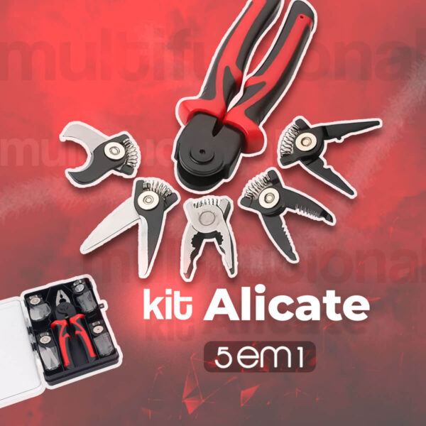 Kit Estojo Alicate 5 em 1 Cortador Descascador Crimpador - Imagem 5