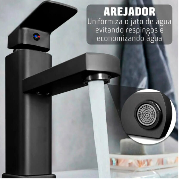 Torneira Lavatório Monocomando [Preto] - Imagem 5