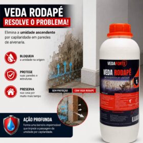 Veda Rodapé Impermeabilizante Bloqueador De Umidade 1L Alta Performance