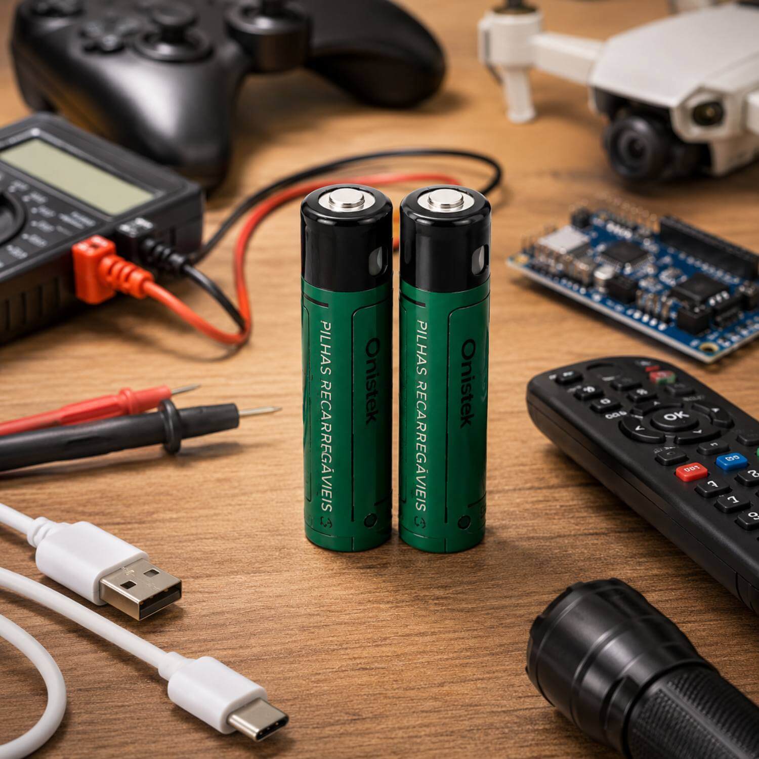 Kit 2 Pilhas AA Recarregável USB Tipo C - Imagem 3