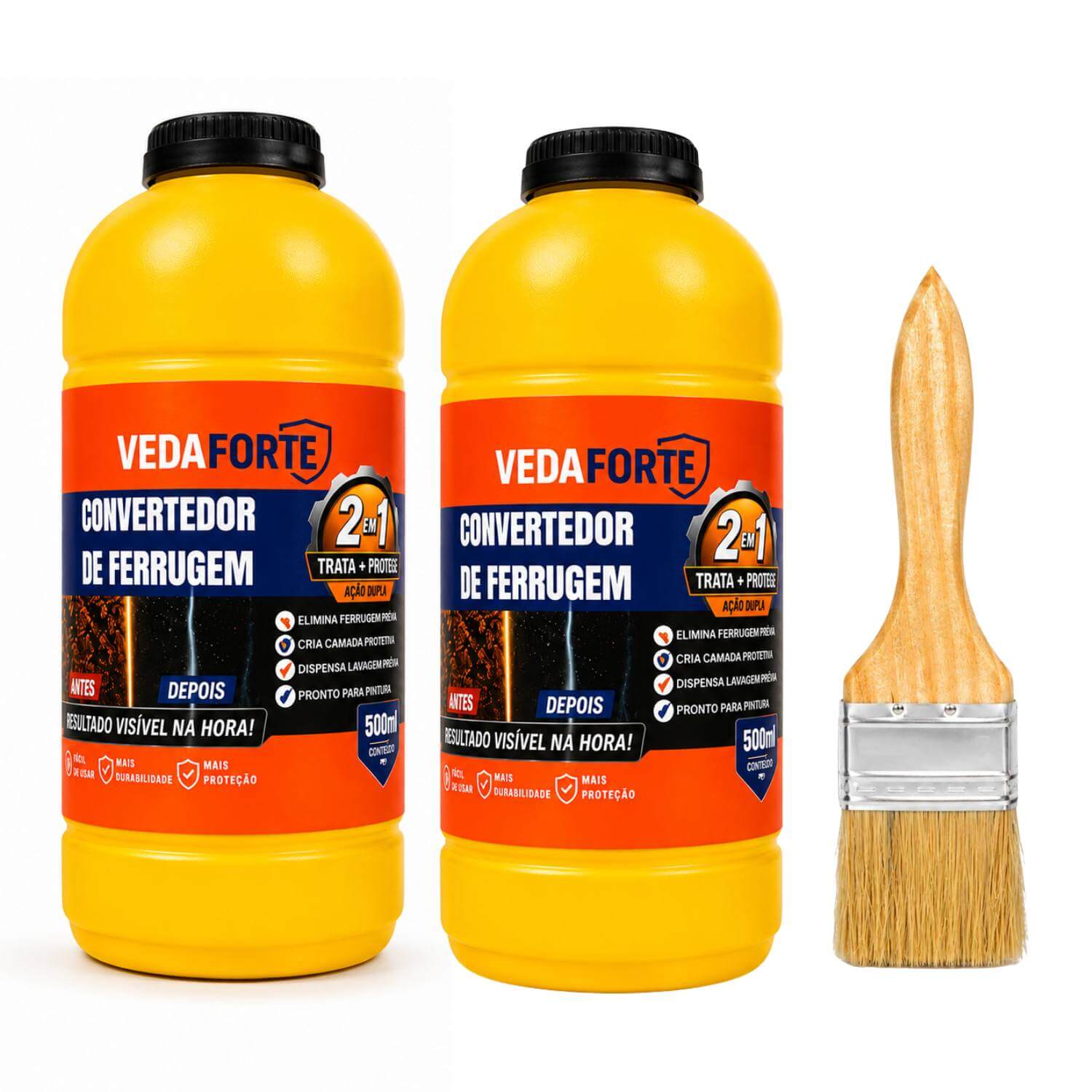 Kit Convertedor de Ferrugem 500ml + Pincel 2 Polegadas Profissional - Imagem 4