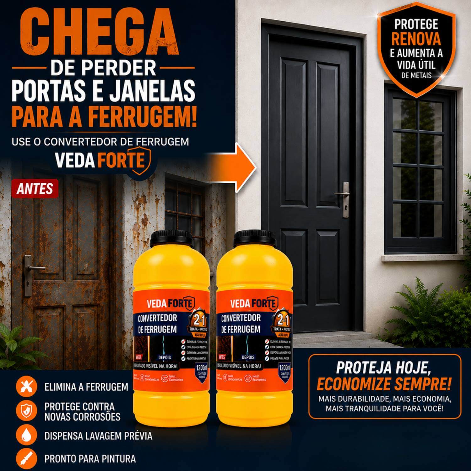 Kit Convertedor de Ferrugem 500ml + Pincel 2 Polegadas Profissional - Imagem 3