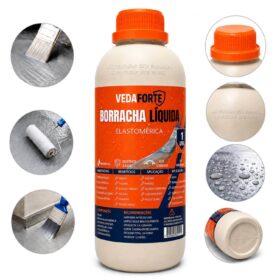 Borracha Líquida Vedaforte 1L Impermeabilizante Elastomérica Alta Flexibilidade