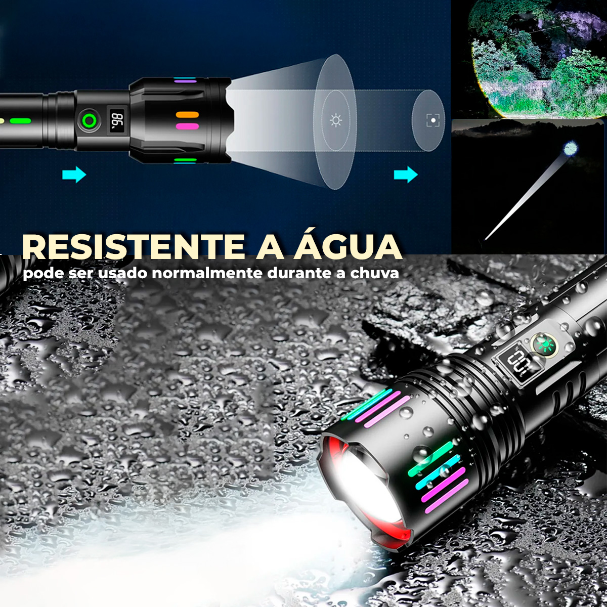 Lanterna de Alta Potência com Zoom Telescópico - Imagem 4