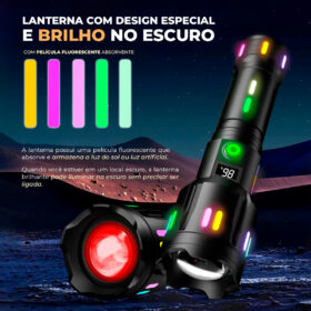 Lanterna de Alta Potência com Zoom Telescópico